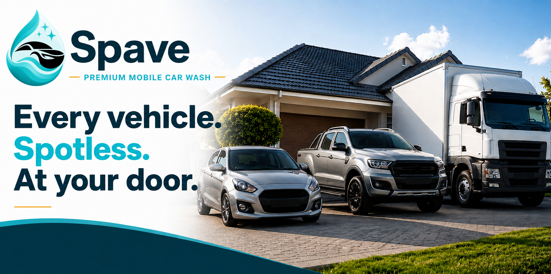 Spave mobile car wash — every vehicle spotless at your door: car, bakkie and truck